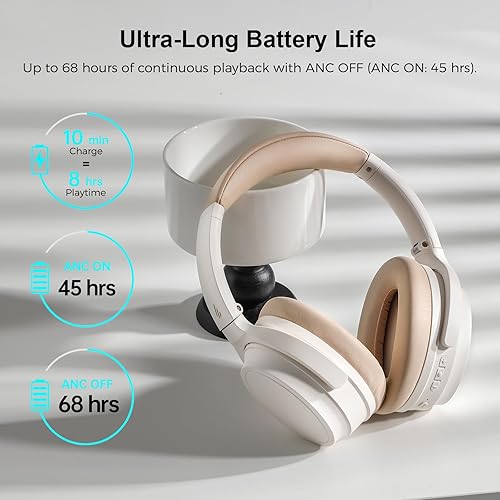 Miniatura 3 de Edifier WH700NB - Auriculares inalámbricos con cancelación activa de ruido, Bluetooth 5.3 plegables y ligeros, conexión de dispositivo doble,