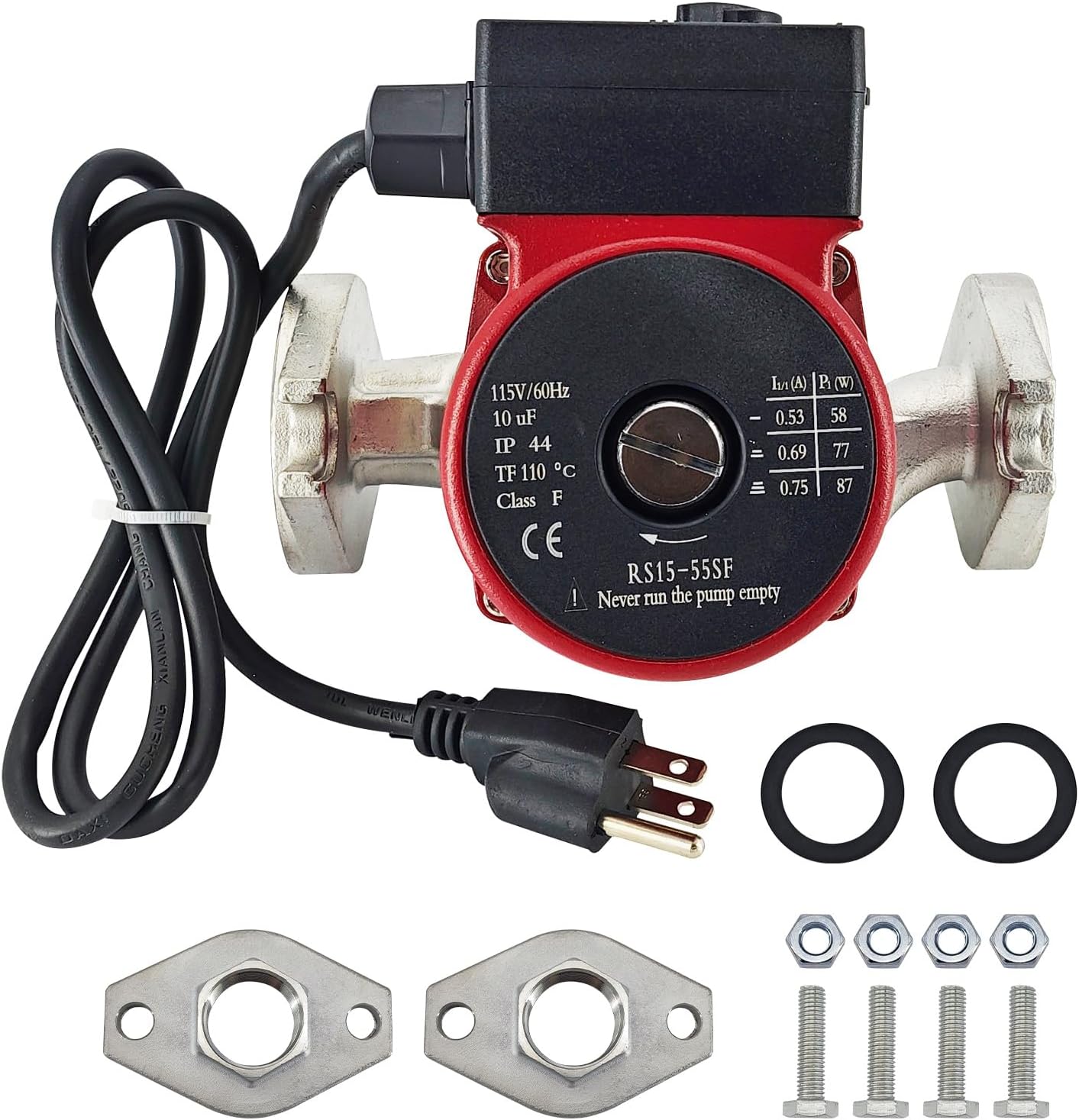 UPS15-55SFC 59896773 Stainless Steel Circulator Pump 3-Speed 1/12HP 60HZ 115V Hot Water Recirculating Pump 59896773