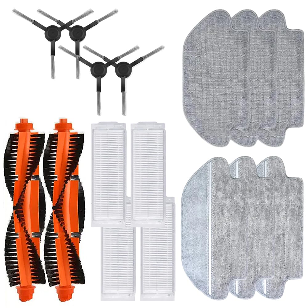 16 Pieces Compatible with Xiaomi Robot Vacuum S10, S12, Accessories Brushes B106GL, Vacuum Cleaner Accessories, HEPA Filter, Mop, Main Side Brush