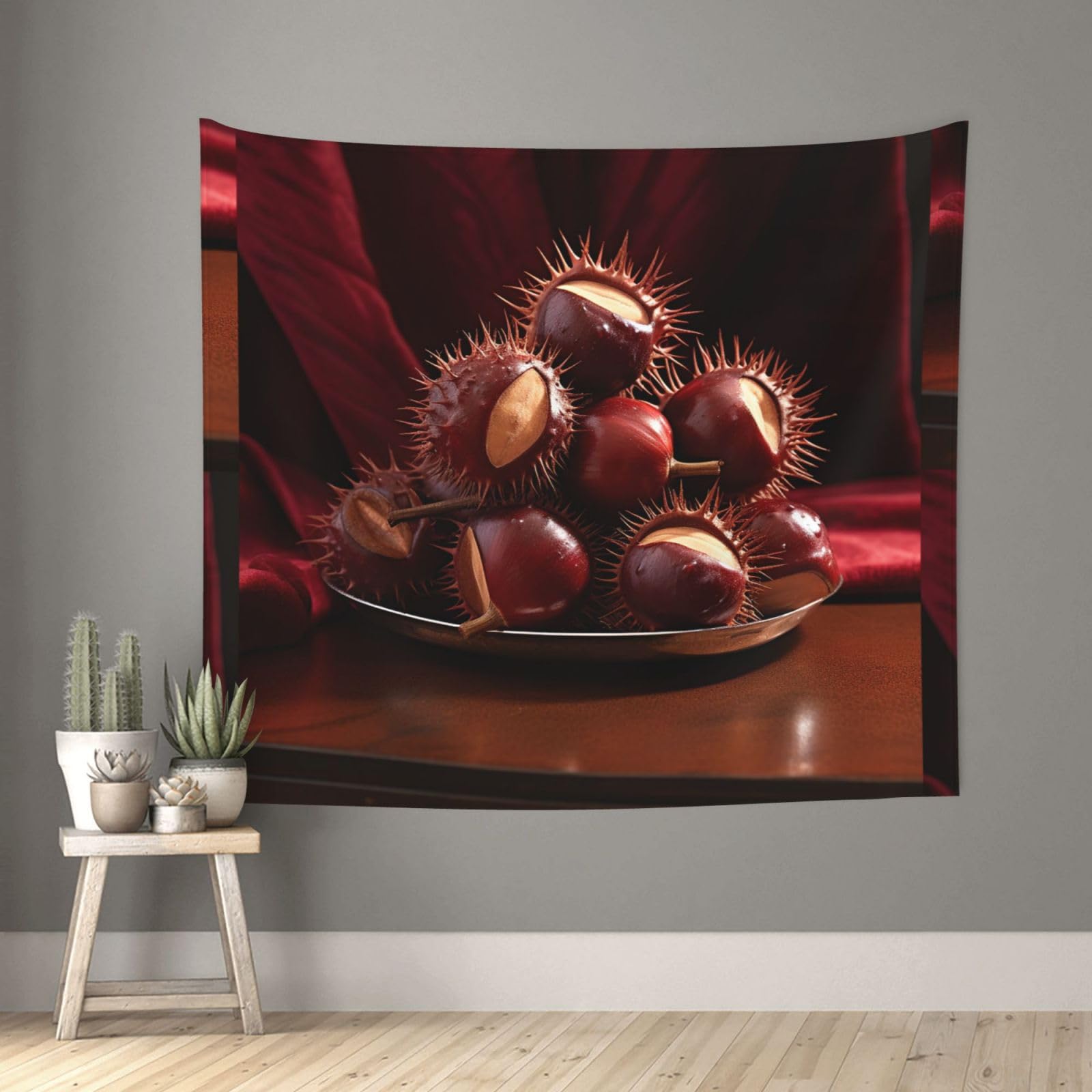 QMKFWT Living Room 60x51 InchA Few Chestnuts Tapestry Backdrop Wall Hanging Flag Indoor Outdoor Wall Art Tapestries Wall Decor Blanket Beach Throws Funny Banner Poster for Dorm, Bedroom