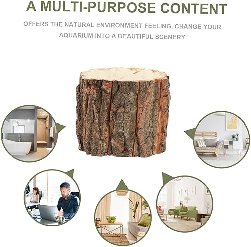 Miniatura 5 de Happyyami 6 piezas de corteza de madera suculenta maceta mezcla rústica para el hogar maceta con agujero de madera cubo de flores de madera florero