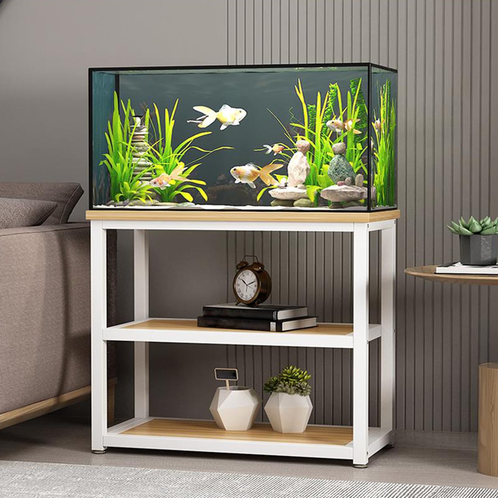 Supporto per terrario, supporto per acquario con armadietto, struttura in acciaio smaltato ad alto carico, ideale per soggiorni