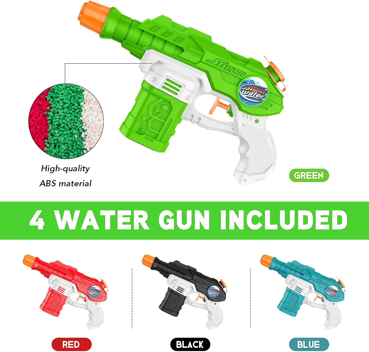 Water Guns Toys for Kids, 4 Packs Water Blasters with 150ml Capacity, Water Squirt Guns for Cat Training, Outdoor Pool Toys for Kids Age 3 4 5 6 7 8 Years Old : Tools & Home Improvement