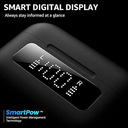 Miniatura 4 de TOZO Auriculares inalámbricos híbridos con cancelación activa de ruido con 6 micrófonos AI Clear Call Ear Buds 68H Playtime con pantalla LED, 32