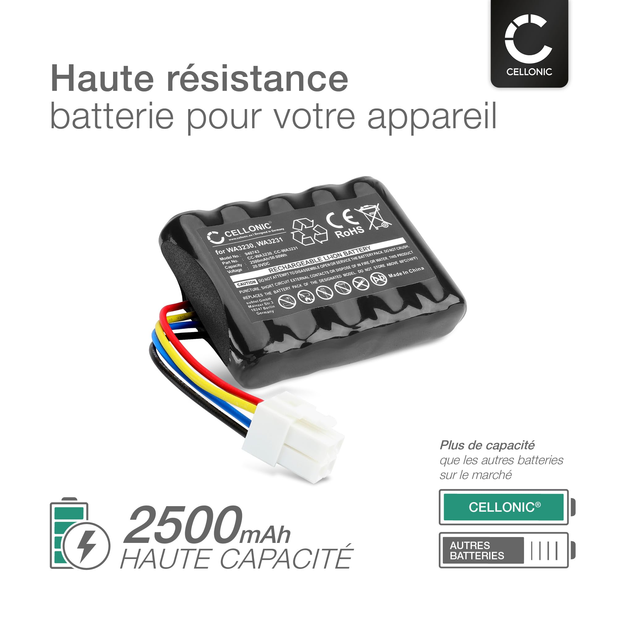 CELLONIC Batterie Compatible avec Worx Landroid S300, S 390m2, 50032492