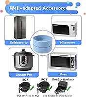 Vista 4 de 3 piezas ZHYEEDAA Molde de huevo para freidora de aire, moldes de huevo de silicona, moldes reutilizables individuales para picaduras de huevo, olla