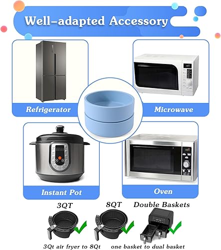 Miniatura 4 de ZHYEEDAA 3 moldes de silicona para freidora de aire, moldes individuales para hacer mordeduras de huevo, moldes de huevo reutilizables, moldes para