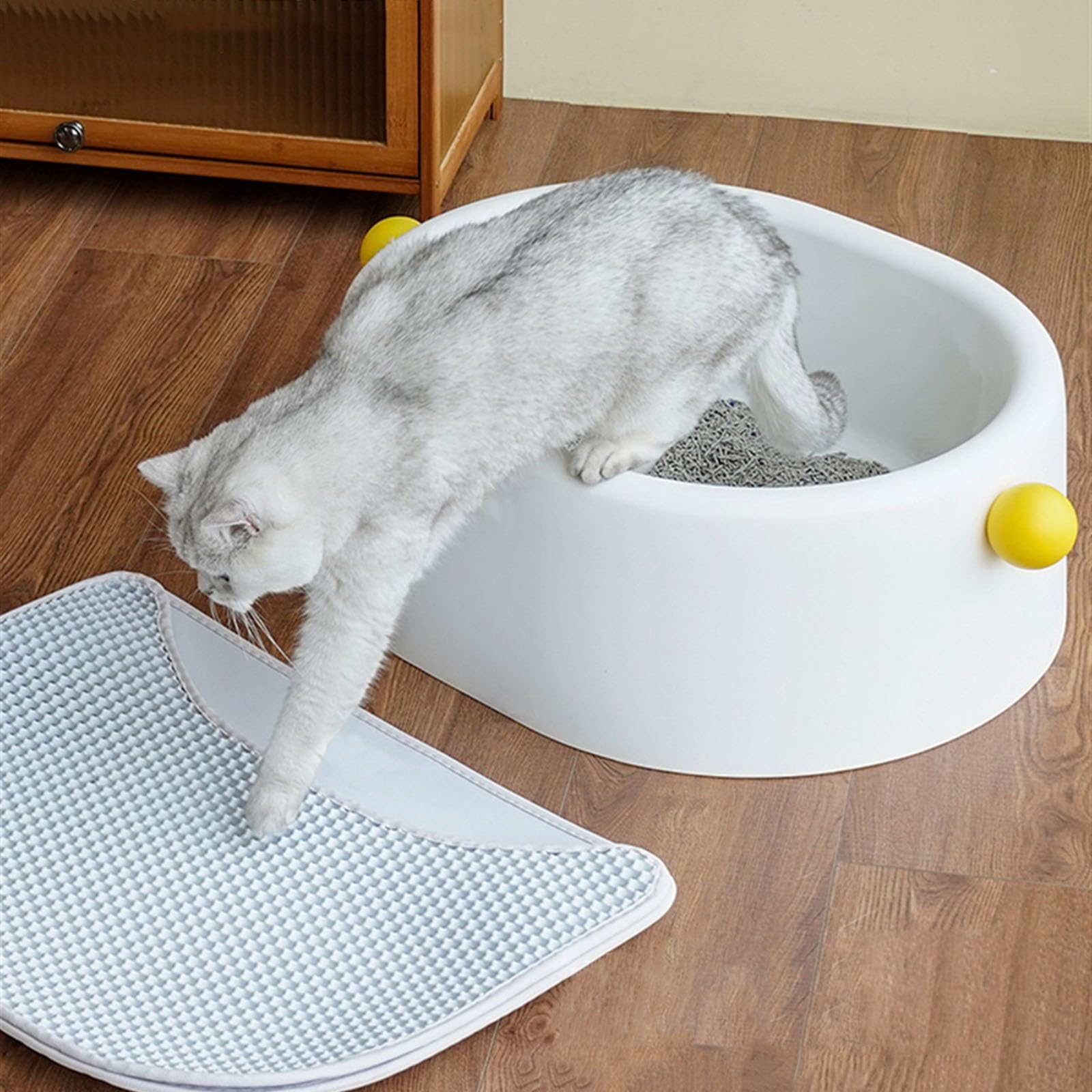 Exclusivo para Gatos y Perros Caja de Arena for Gatos Abierta, Bandeja Antiadherente Extragrande, Caja antisalpicaduras for, Ideal for pequeños y Grandes, fácil Limpiar para Interiores