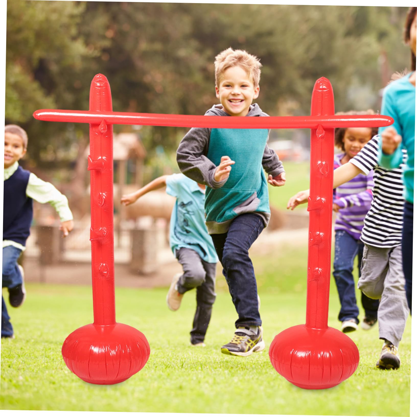 Poste de Salto Inflable Rojo de Plástico para Fiestas y Actividades