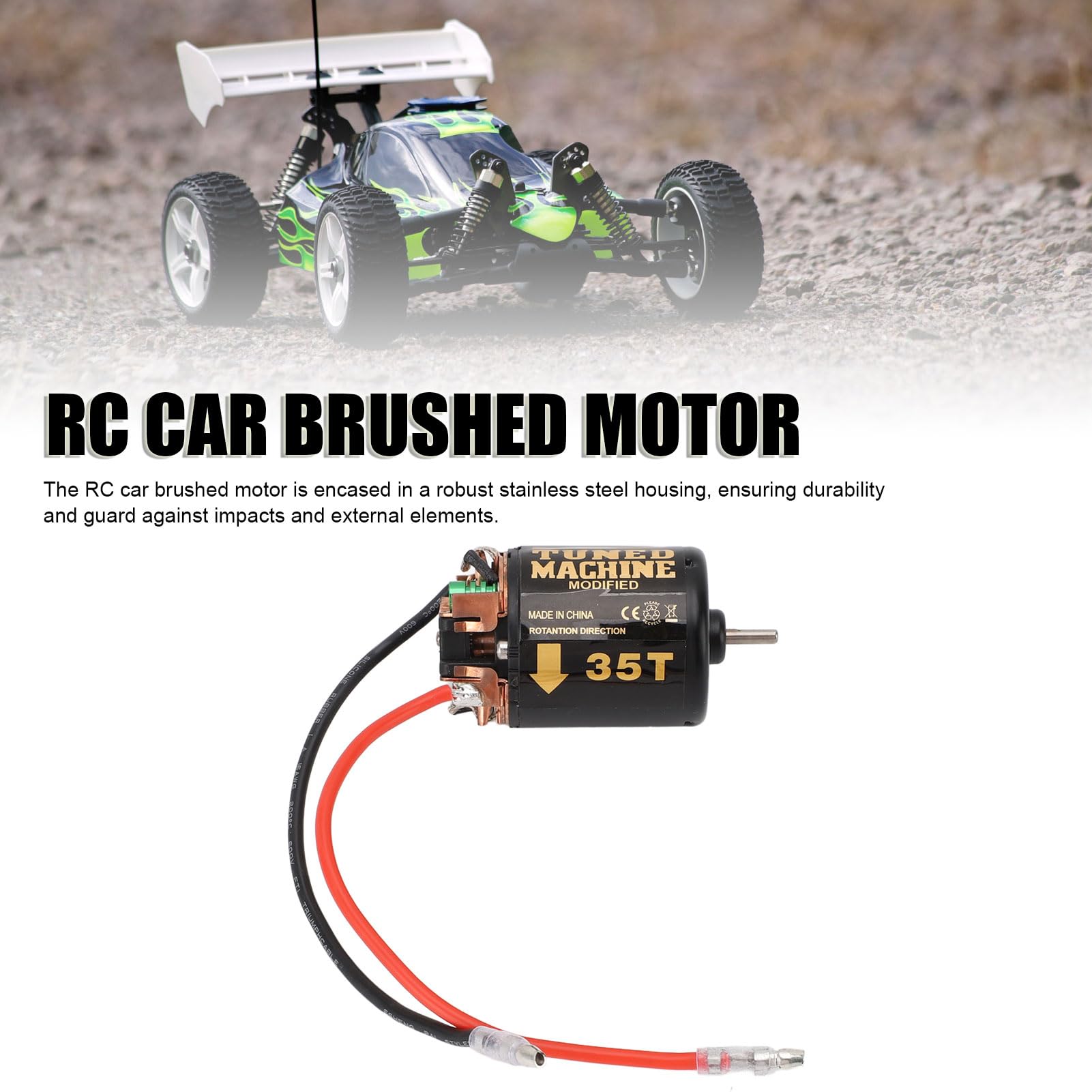 MechKit RC Car 540 Brushed Motor, 1/10 RC Crawler Car Brushed Motor with Blue Heat Sink, for Redcat for Axial Scx10, for D90 - Image 2