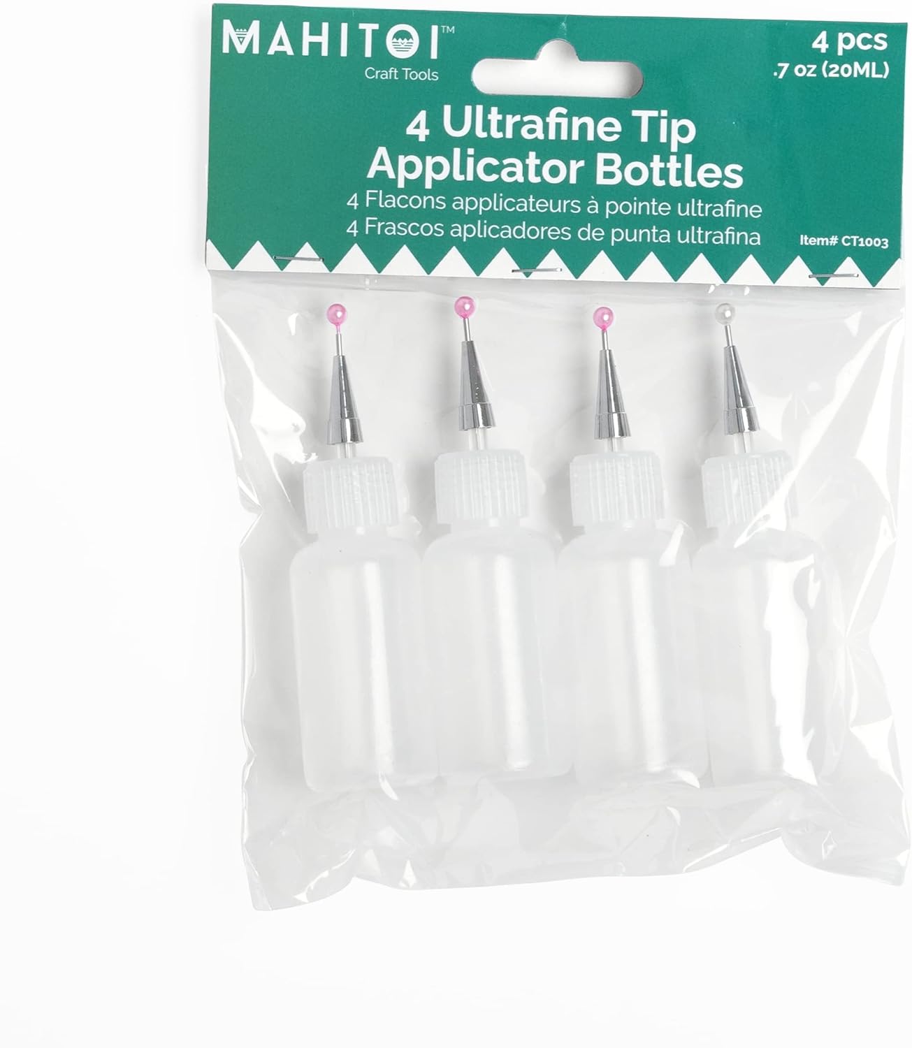 MAHITOI 4 Ultrafine Tip Applicator Bottles 20ml Clear, for
