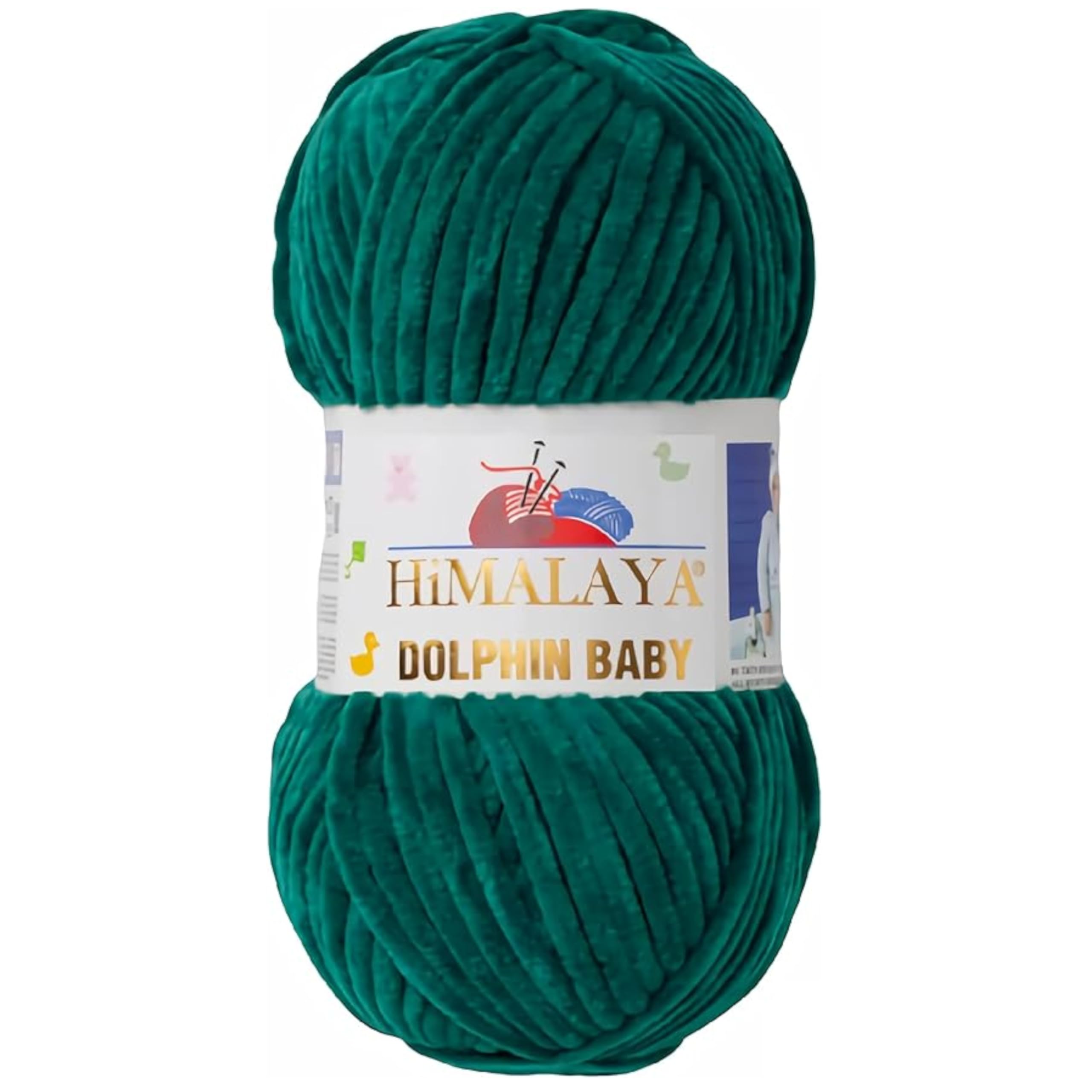 Dolphin Baby Knitting Crochet Yarn 100g Ball, Plush Amigurumi Yarn (Emerald Green 80331) โ image 1