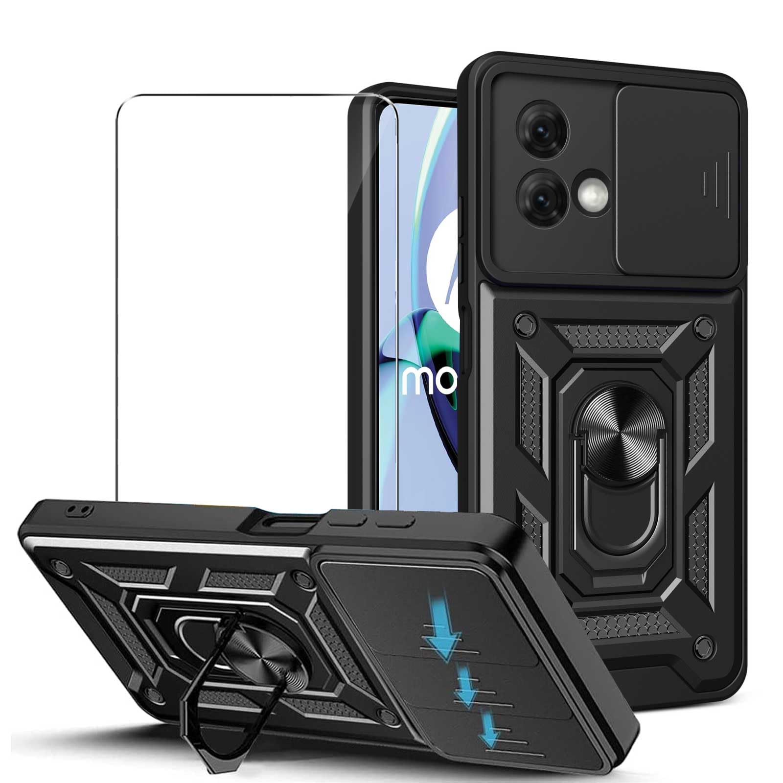 For Motorola Moto G Play 2024 2023 Case Phone Cover Shockproof+ Tempered Glass e