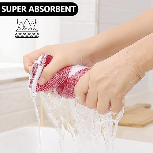 Miniatura 3 de Homaxy Trapos de cocina a cuadros de 100% algodón, 12 x 12 pulgadas, paños de cocina súper suaves y absorbentes, de secado rápido, paquete de 6,