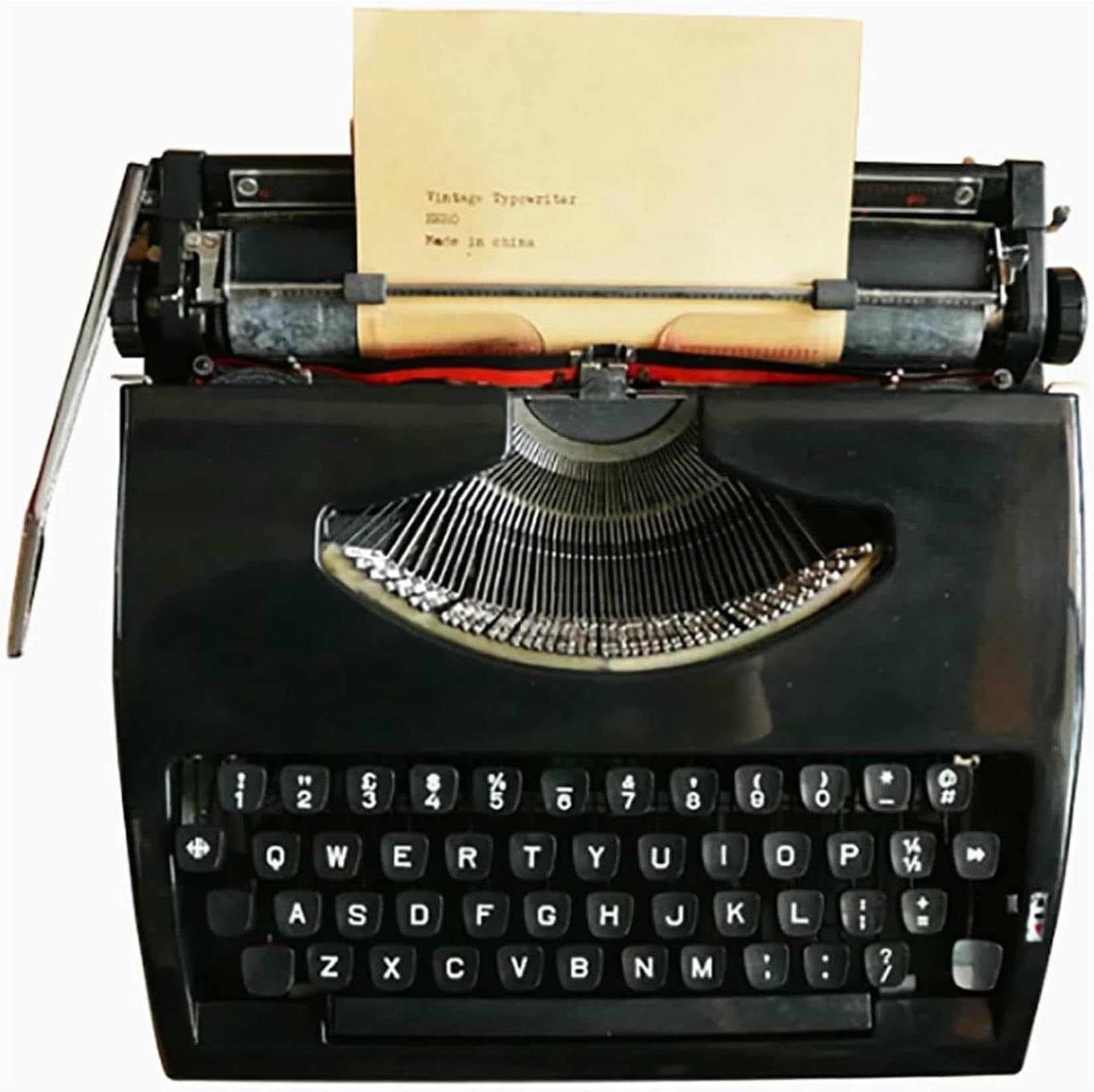 Classic Old Fashioned Manual Typewriter Machine with Ribbon,Vintage Manual Typewriter Machine for Typing Letters &amp; Notes,Portable Typewriter Decor