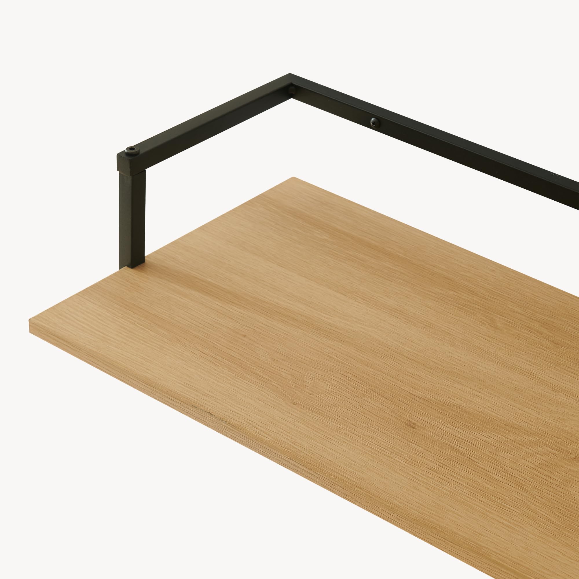 [en.casa] Perchero Pared con Estante Diseño Industrial para Entrada Oficina Colgador para Sombreros Chaquetas Bolsos Aglomerado Acero 80 x 30 x 20 cm - Efecto Madera/Negro