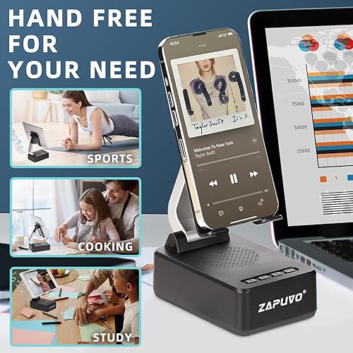 Miniatura 4 de ZAPUVO Soporte para teléfono celular con altavoz Bluetooth inalámbrico, regalos para papá, Navidad, de parte de hija, hijo, niños, regalos para