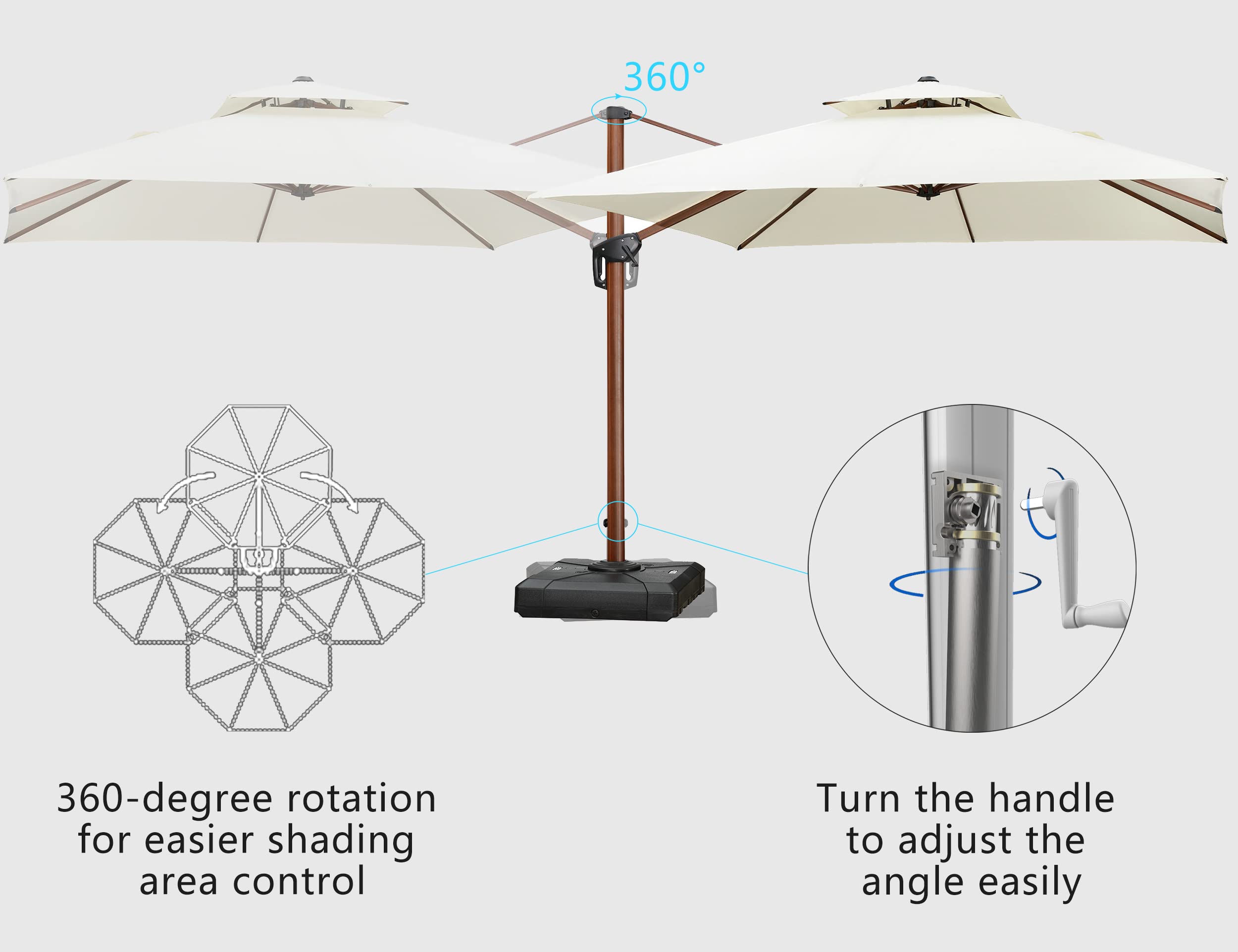 Buy PURPLE LEAF 2.7 X 2.7 M Garden Cantilever Parasol, Large Square