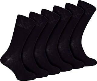6 Pack Mens Diabetic Bamboo Socks | Extra Wide Seamless Loose Non Elastic Socks