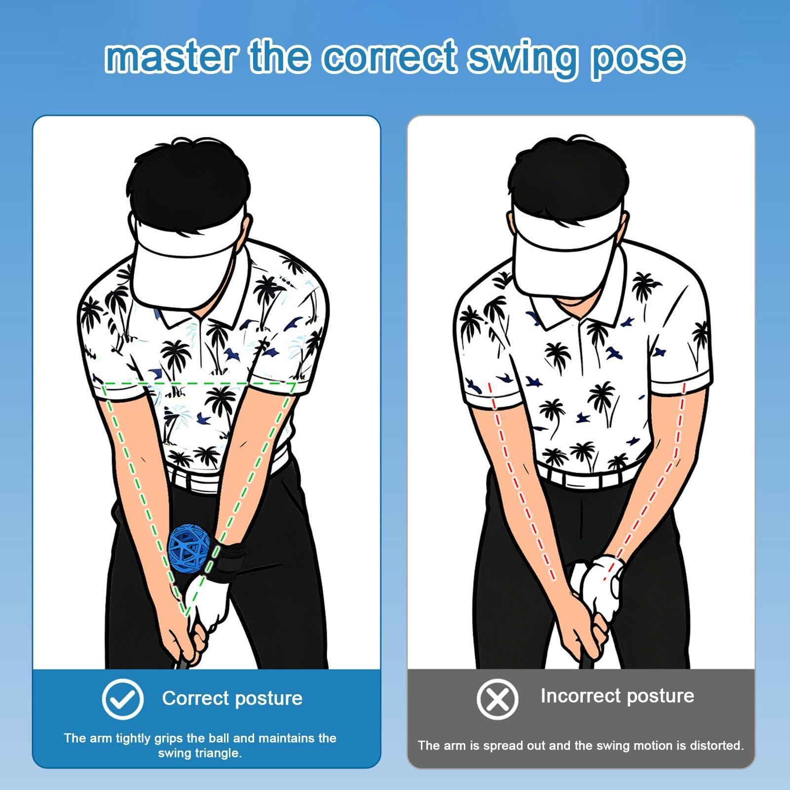 Ayuda de práctica – Pelota de entrenamiento de swing de golf | Entrenador de swing corrector de golf, correa de muñeca de golf | Para acampar al aire libre, hombres y mujeres, entusiastas del césped