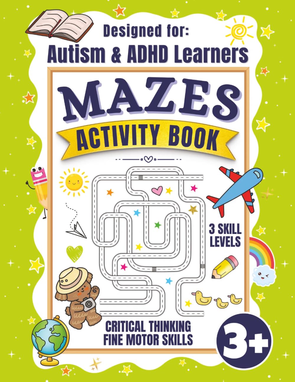 Mazes Activity Book: Alphabet Recognition, Fine Motor Skills, and Critical Thinking, Ideal for Autism and ADHD Learners (Inclusive Learner Corner)