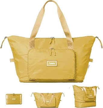 The Foldie Foldable Travel Bag for Women - 40L Weekender Bag with Multiple Pockets - Carry On Expendable Travel Bag
