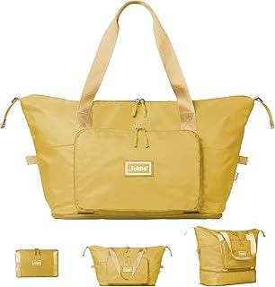 The Foldie Foldable Travel Bag for Women - 40L Weekender Bag with Multiple Pockets - Carry On Expendable Travel Bag
