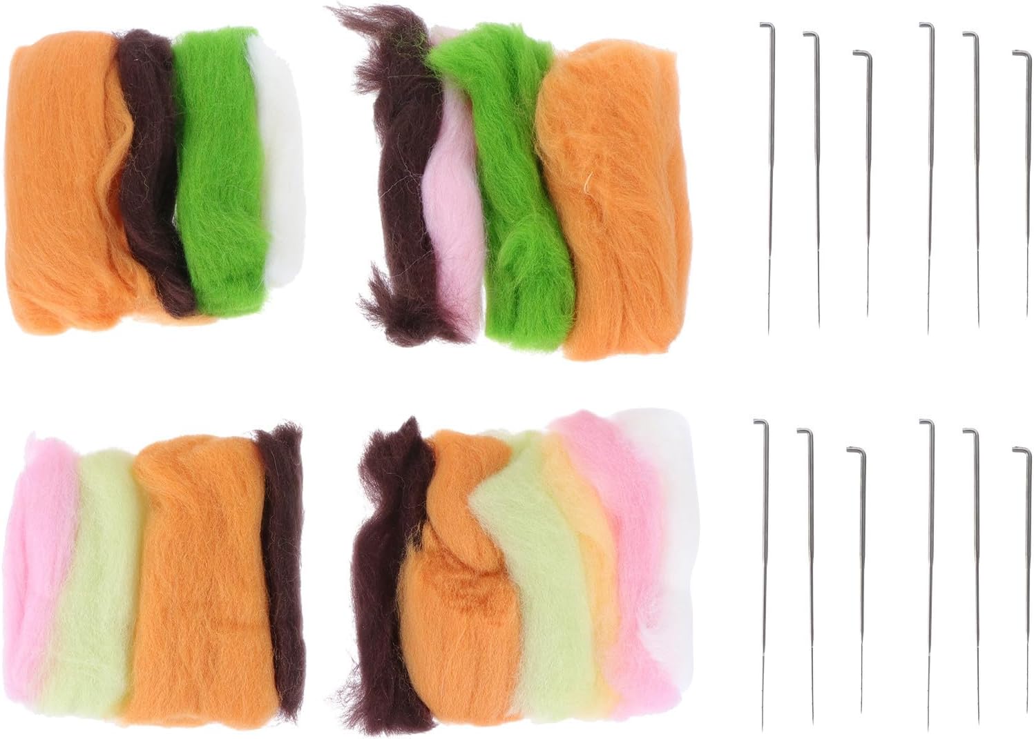Zerodeko Needle Felting Kit for Desktop Decor DIY Crafts, 4 Sets Green