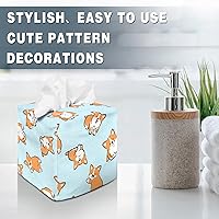 Vista 110 de Tissue Box Cover Square Decorative Tissue Box Holder Cute Funny Cube Tissue Case Cover-Alpaca Tissue Box Cover