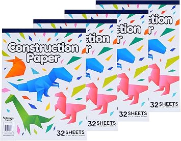 Northland Wholesale Construction Paper Books, 9x12-Inch, 8 Colors, 32-Sheets per Book from 4-Pack