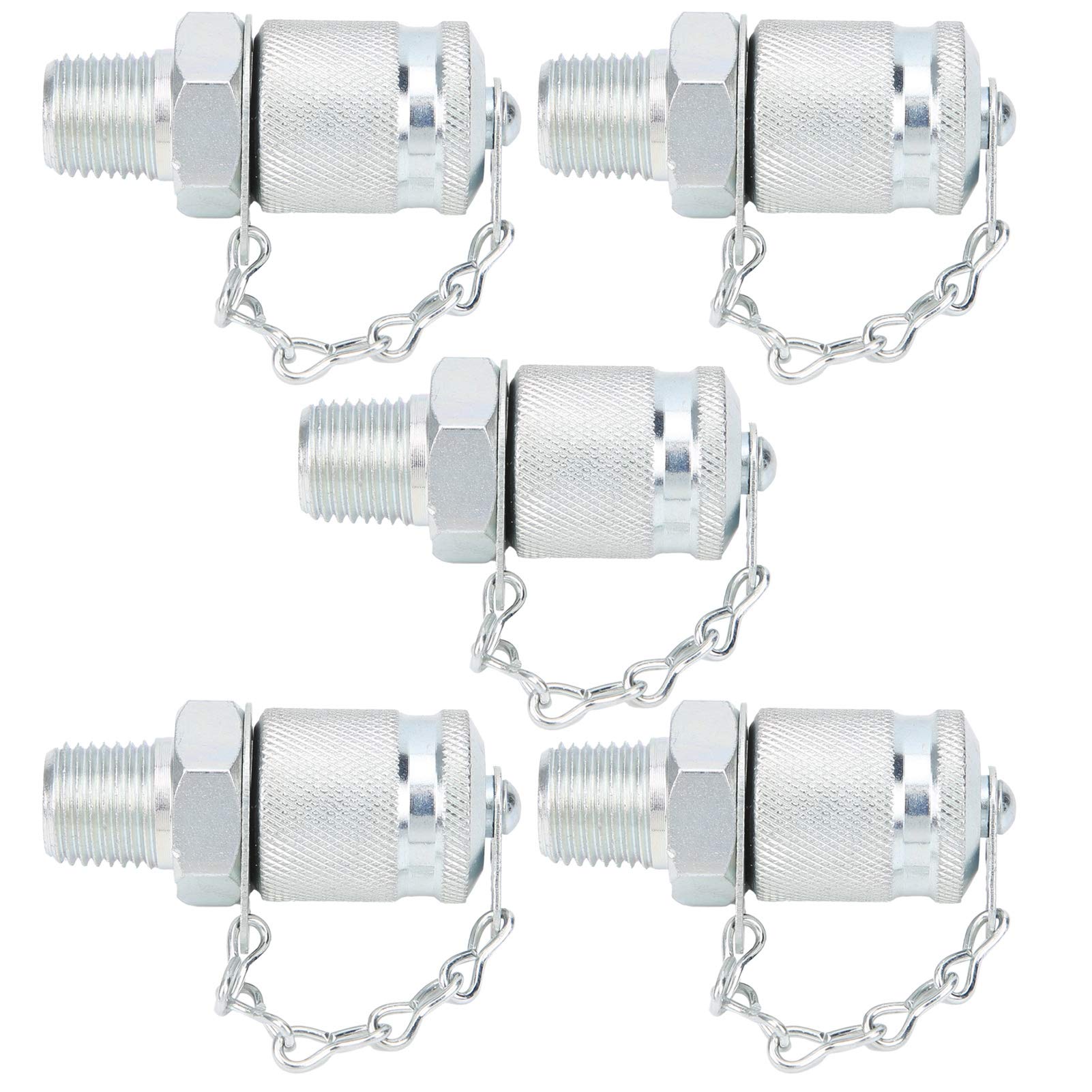 5Pcs Hydraulic Testing Adapter,Test Coupling Adapter Pressure Measuring PT PPT with Advanced Structure for Hydraulic Systems (ZG1/4)