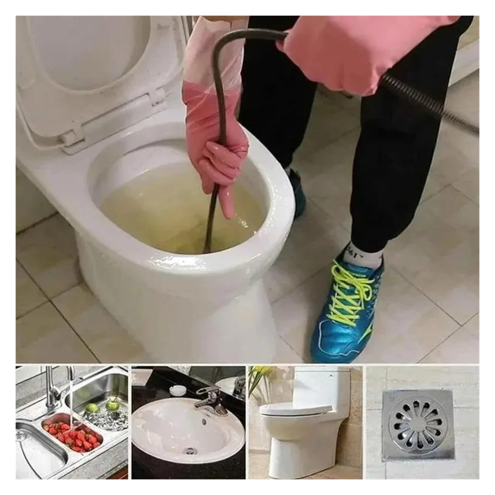 Strumento for dragare le fognature a molla, strumenti for tubi, bastoncini for pulire i di scarico, for rimuovere gli intasamenti(3.5M)