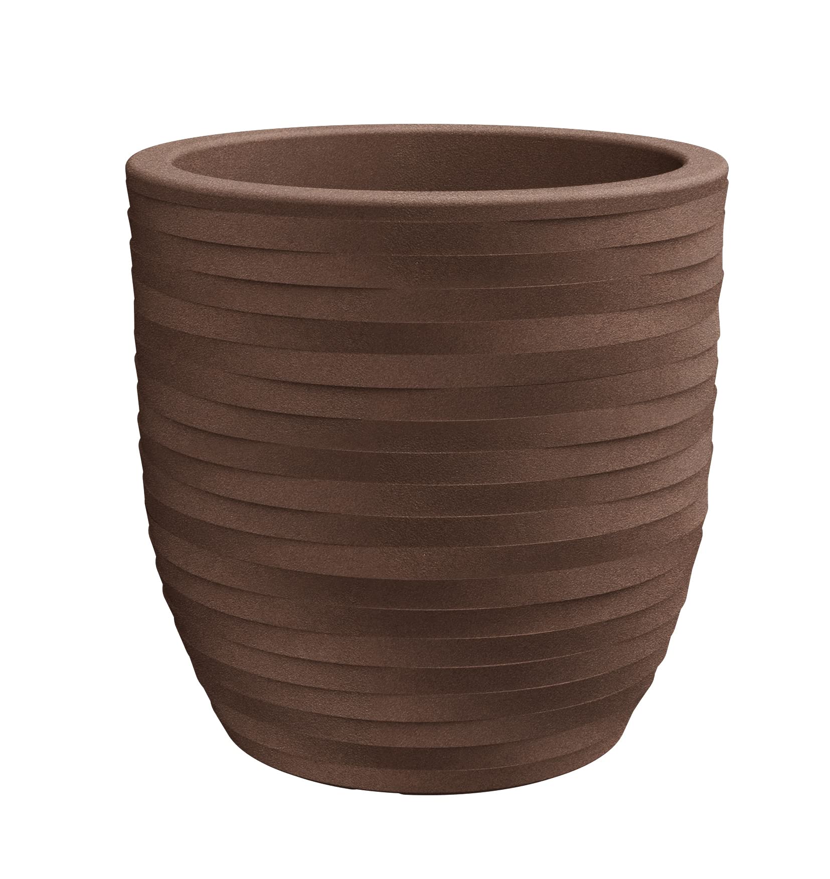 Nicoli Vaso Rhea Elegance in resina leggera per interno ed esterno, design moderno resistente a urti e raggi UV, Ø 40 cm, CENERE