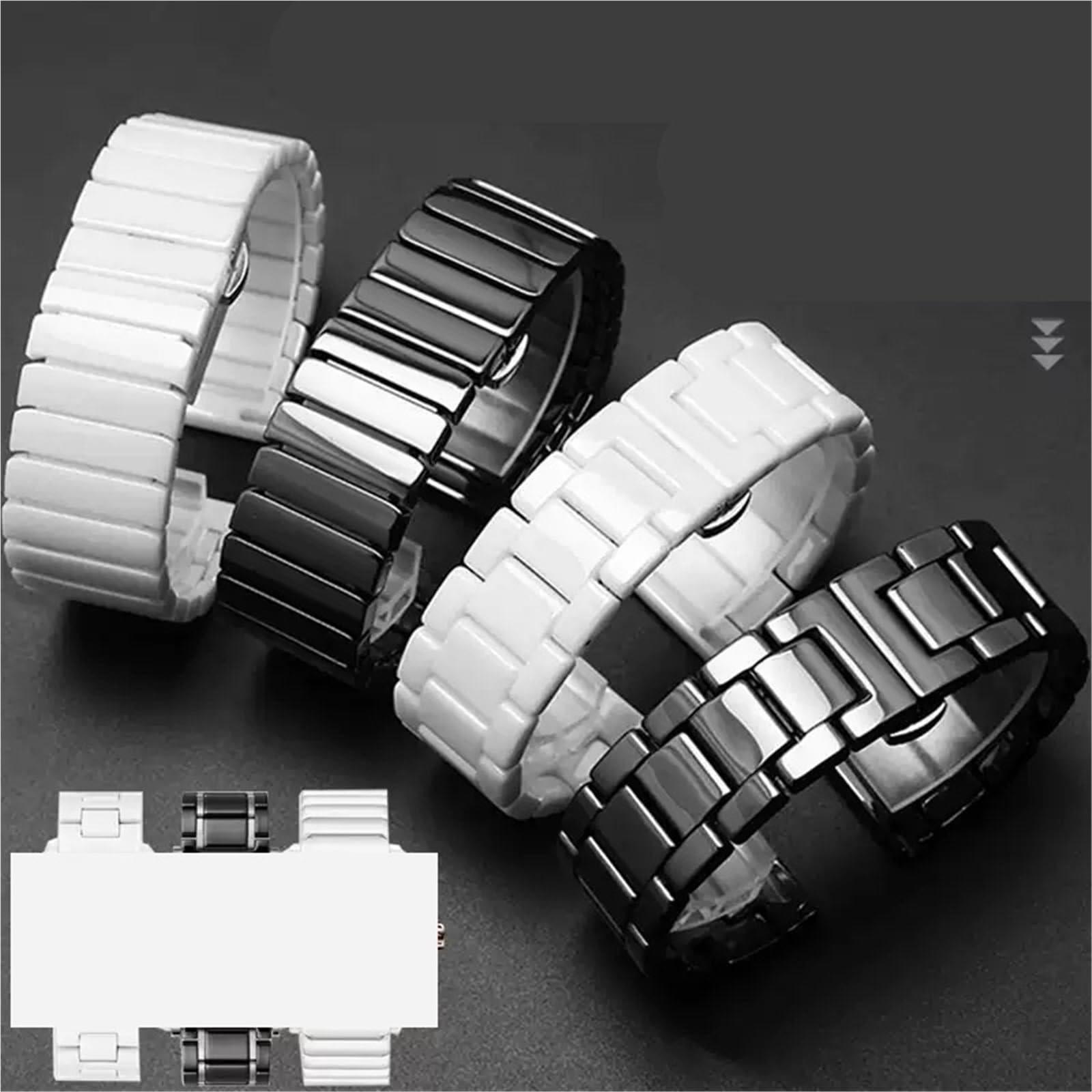 cinturino dell'orologio Cinturino in ceramica bianca, comodo e durevole, accessorio for braccialetti sportivi di ricambio da 22 mm