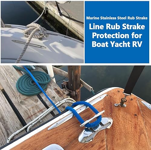 Miniatura 4 de Marine Stainless Steel Rub Strake - Line Rub Strakes Protection for Boat Yacht RV Accessories, 2 Pcs