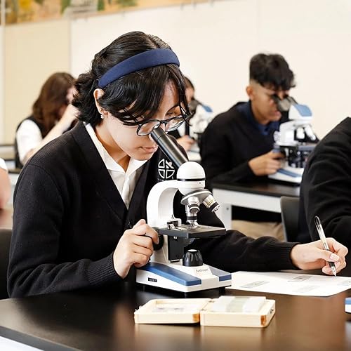 Miniatura 46 de Microscopio AmScope 40 x-1000 x LED para estudiantes + cámara USB de 5 MP
