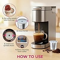 Vista 4 de Tazas reutilizables K Cup para Keurig, cápsulas de café reutilizables K Cup compatibles para cafeteras Keurig 1.0 y 2.0, tazas K de acero inoxidable