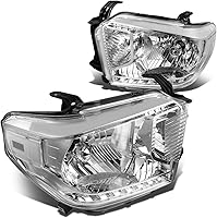 Vista 6 de DNA MOTORING Conjunto de faros delanteros (lado del conductor y del pasajero) compatible con Tundra 14-17, negro transparente, HL-OH-TTUND14-BK-CL1