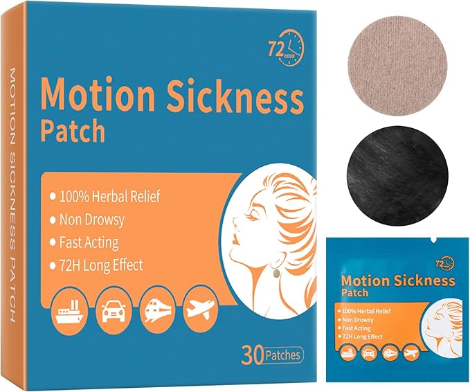 30 Count Motion Sickness Patches & Sea Sickness Bands for
