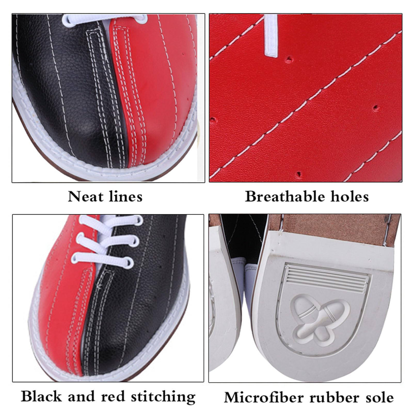 Scarpe da Bowling da Uomo in Pelle,Lightweight Bowling Athletic Sneakers,Scarpe da Bowling Indoor per Principianti,Scarpe da Bocce,vestibilità Comoda,per Principianti E Avanzati