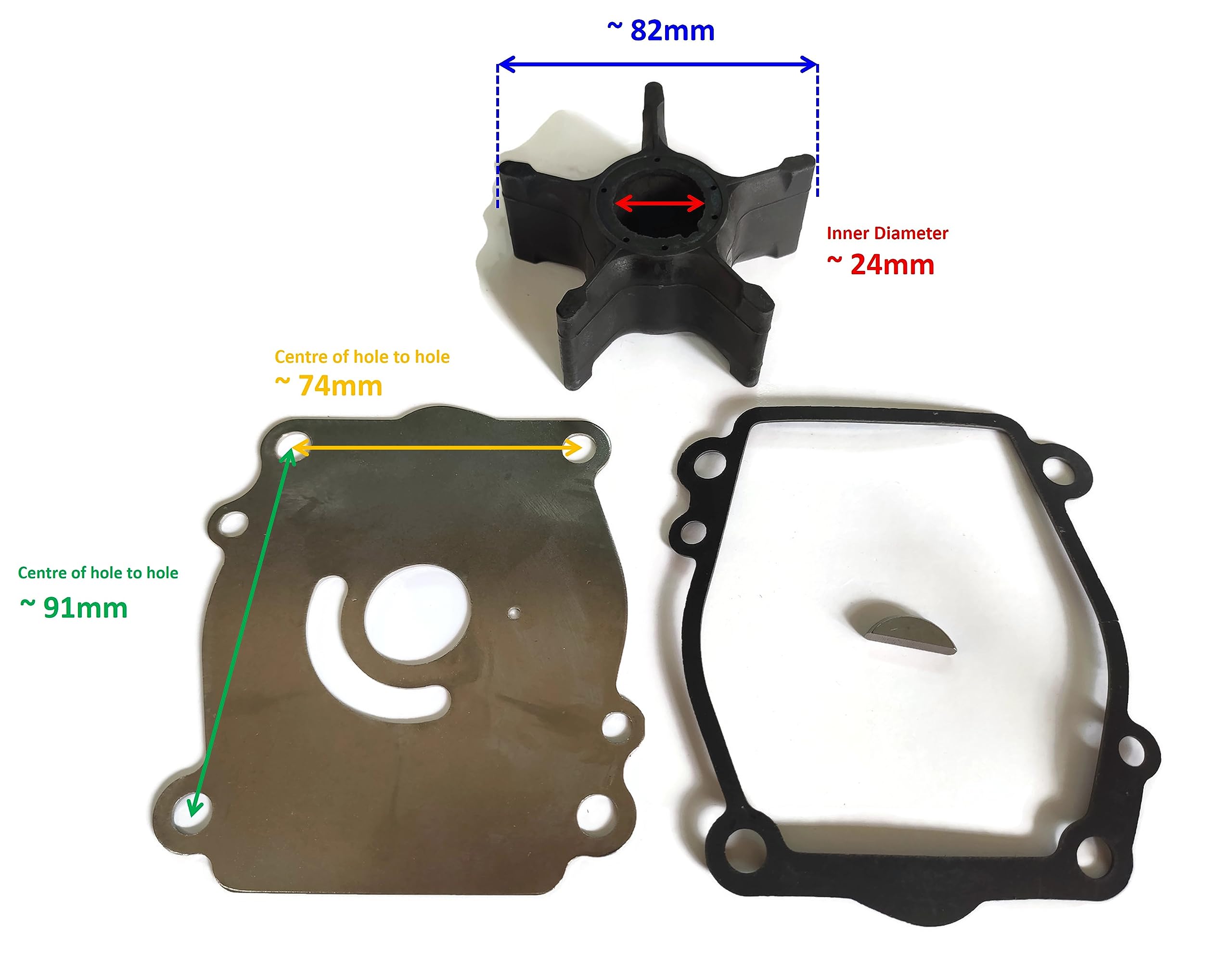 Bootsaußenbordmotor 17400-87D11 Wasserpumpenlaufrad-Kit für Suzuki Außenborder DT150-225 Sierra 18-3253 2-Takt-Bootsmotor