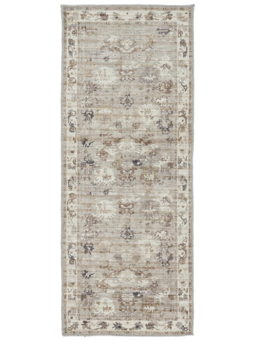 RugVista Olina Oriental Alfombra, 80 x 200 cm, Beige | Vintage, Rectangular, Pelo corto, Lavado a máquina, Oeko-Tex 100, Sala de estar, Dormitorio, Pasillo