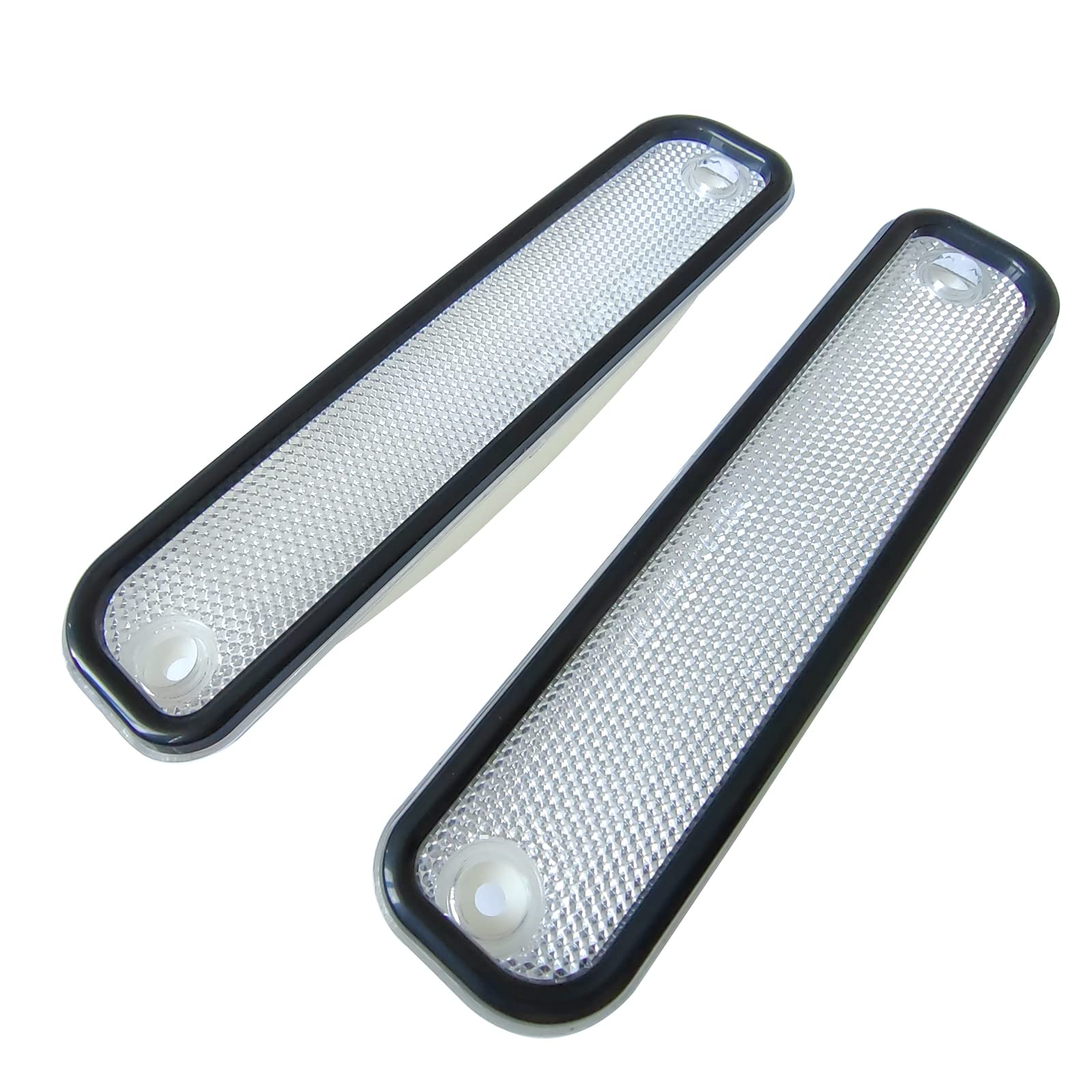 KYYET Clear Front Driver & Passenger Fender Side Marker Turn Signal Lights with Black Trim Replacement for 1973-1980 C/K Pickup Truck Suburban Blazer Jimmy 6270434 GM2550108