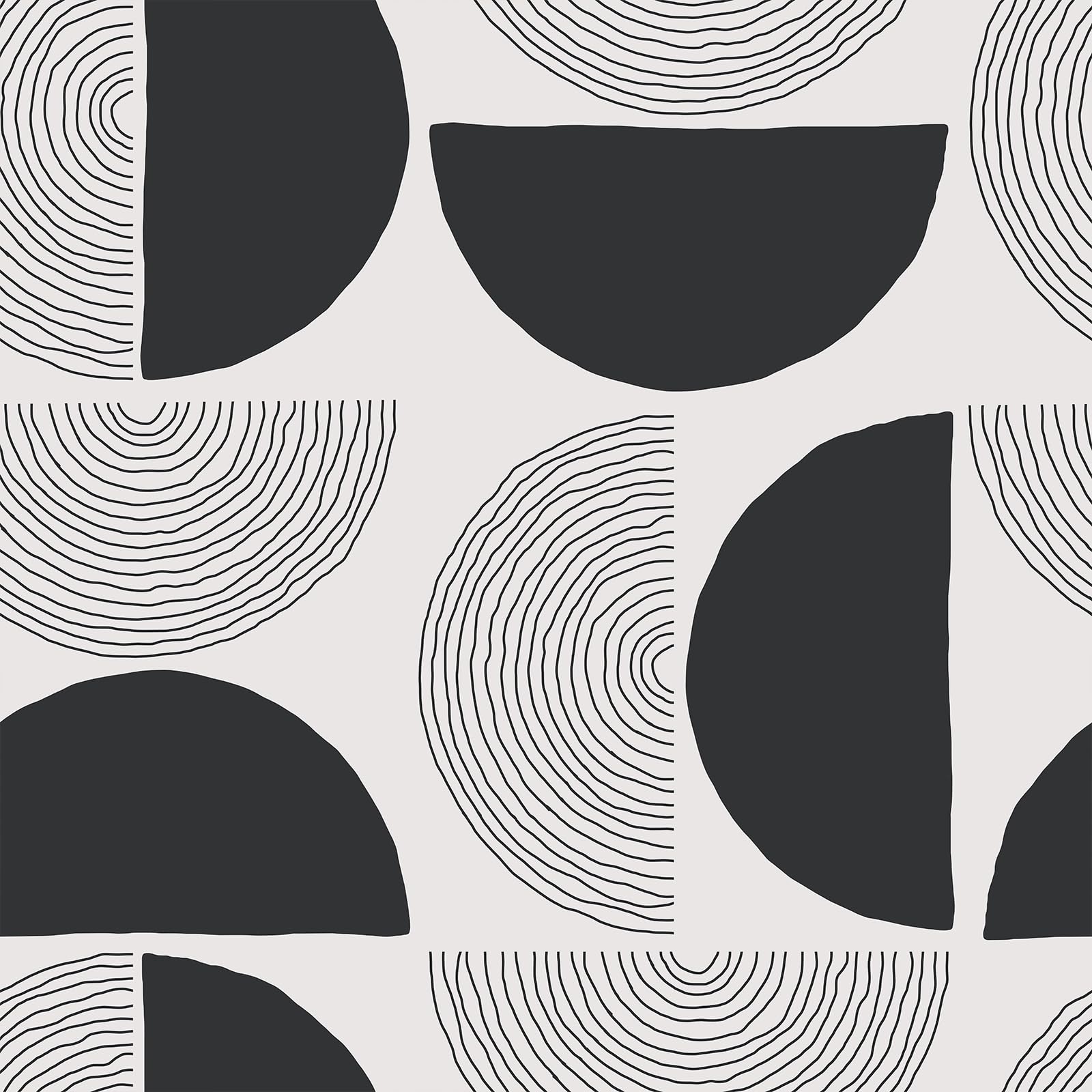 VEELIKE Black Grey Geometric Wallpaper Mid Century Modern Geometric Wallpaper for Bedroom Bathroom Patterned Sticky Back Plastic Art Wall Décor Livingroom Cabinets Wall Mural Removable 44.5cm×300cm