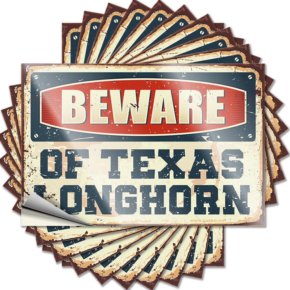 Room Decore Tattoo - Mini Layered Wall Beware of Texas Longhorn(6X9CM)