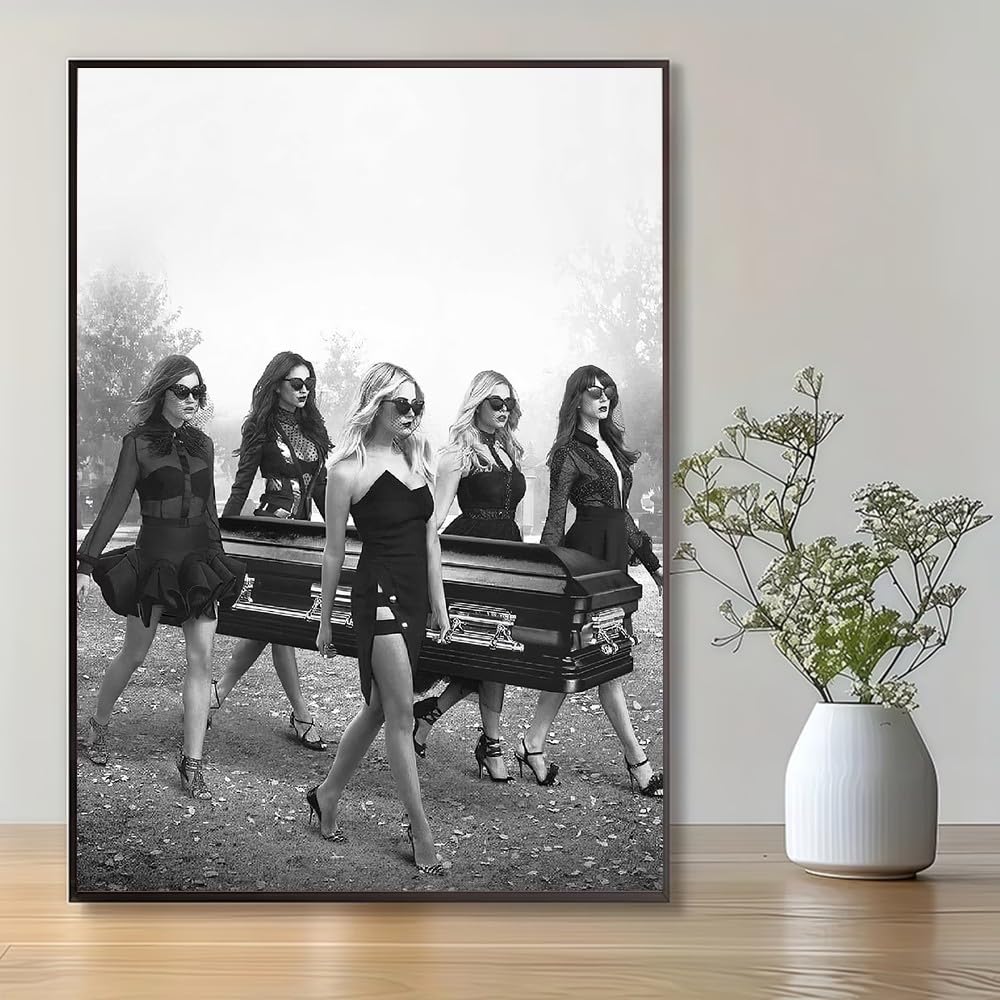 CHAOJIART Dziewczyna Czarno-białe zdjęcie w stylu vintage plakat na płótnie nowoczesny minimalistyczny styl sztuka ścienna do wystroju domu (70x90x3cm/płótno)