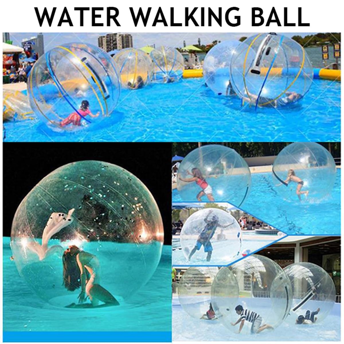 Palla da passeggio gonfiabile Walk on Water da 1,5/1,8/2/2,5 m, con cerniera e pompa elettrica per piscina/lago/spiaggia, attrezzatura da gioco commerciale(2.5m)