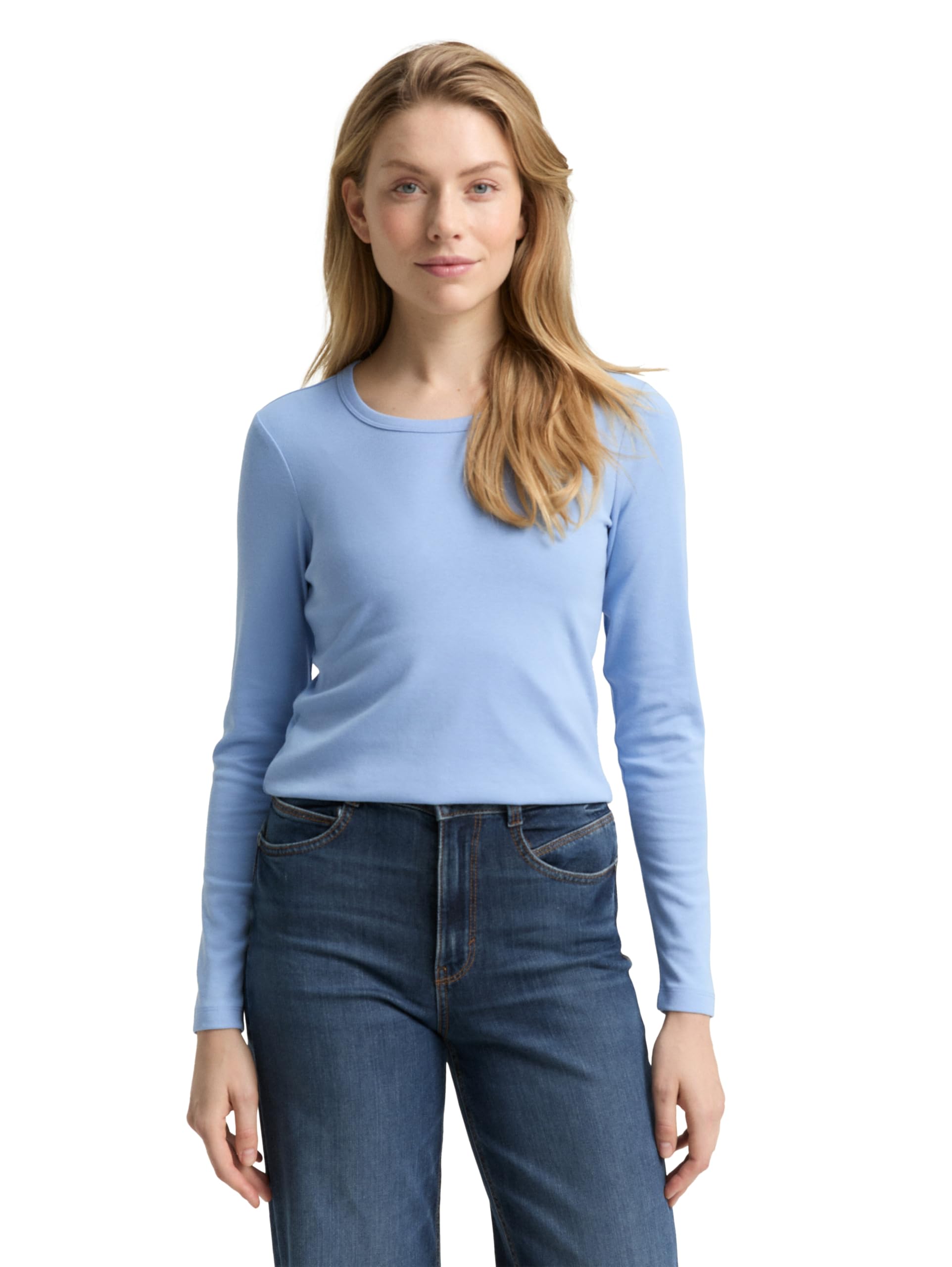 Tom Tailor Damen 1047760 Basic Slim Fit Langarmshirt