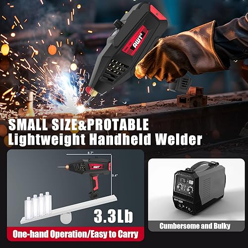 Miniatura 14 de AWT Soldador de palo 155Amp Mini soldador 2 en 1 Soldador ARC/elevación TIG máquina de soldadura 110/220V con VRD, pantalla digital IGBT Inverter