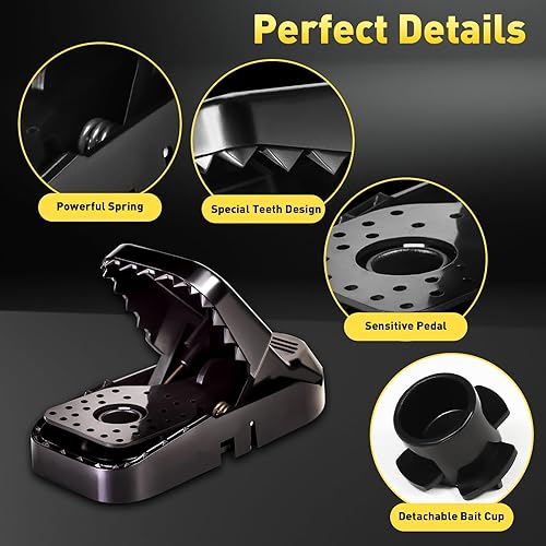 Miniatura 2 de Paquete de 12 trampas para ratones, uso en interiores y exteriores, trampas para ratones pequeñas para el hogar, trampas para ratones reutilizables,
